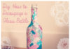 Glass bottle decoupage