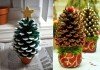 Christmas crafts mula sa cones